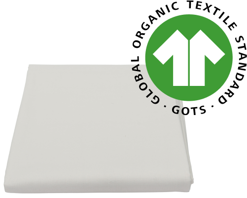 GOTS: Global Organic Textile Standard seal over a folded PAAL sheet