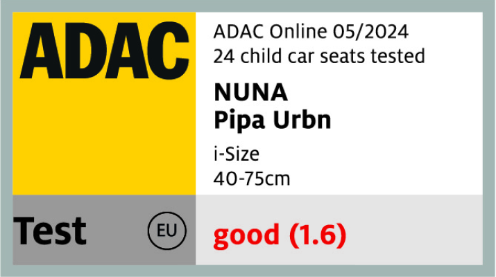 ADAC | ADAC Online 05/2024: 24 child car seats tested | NUNA PIPA urbn: i-Size 40-75cm | Test EU: good (1.6)